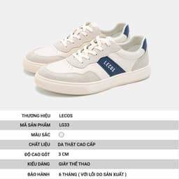 [4-25/9 TẶNG QUÀ TRUNG THU 599K] Giày Sneaker Nam LECOS LG33 Da Bò Thật Phong Cách Streetwear Năng Động 3