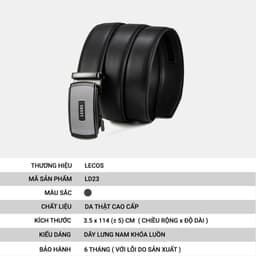 Thắt Lưng Nam LECOS LD23 Da Bò Thật Phong Cách Quý Ông Phối Quần Âu 2