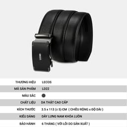 Mặt Thắt Lưng Nam Rời LECOS LD22 Dây Nịt Nam Khóa Tự Động Da Bò Thật Hợp Kim Sang Trọng đi Làm 2
