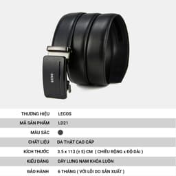 [4-25/9 TẶNG QUÀ TRUNG THU 599K] Mặt Thắt Lưng Nam Rời LECOS LD21 Thắt Lưng Nam Da Bò Thật Da Bò Thật Tự Động Chống Gỉ 3