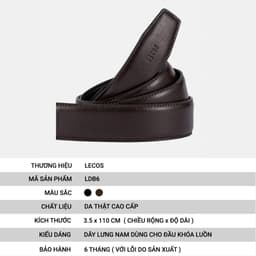 Thắt Lưng Nam LECOS LDB6 Da Bò Nguyên Tấm Da Mềm Mịn Không Gãy Nếp Bản 3.5cm 2