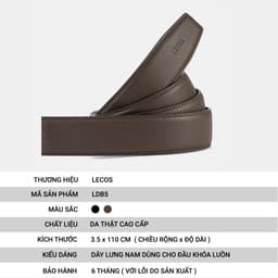 Dây Lưng Da Bò Không Đầu LECOS LDB5 Da Bò Thật Nguyên Tấm Bản 3.5cm Bền Đẹp 2