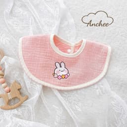 Yếm họa tiết Hàn cao cấp họa tiết in nhiệt, dáng cổ tròn, hoa, vuông đáng yêu chất liệu muslin 9