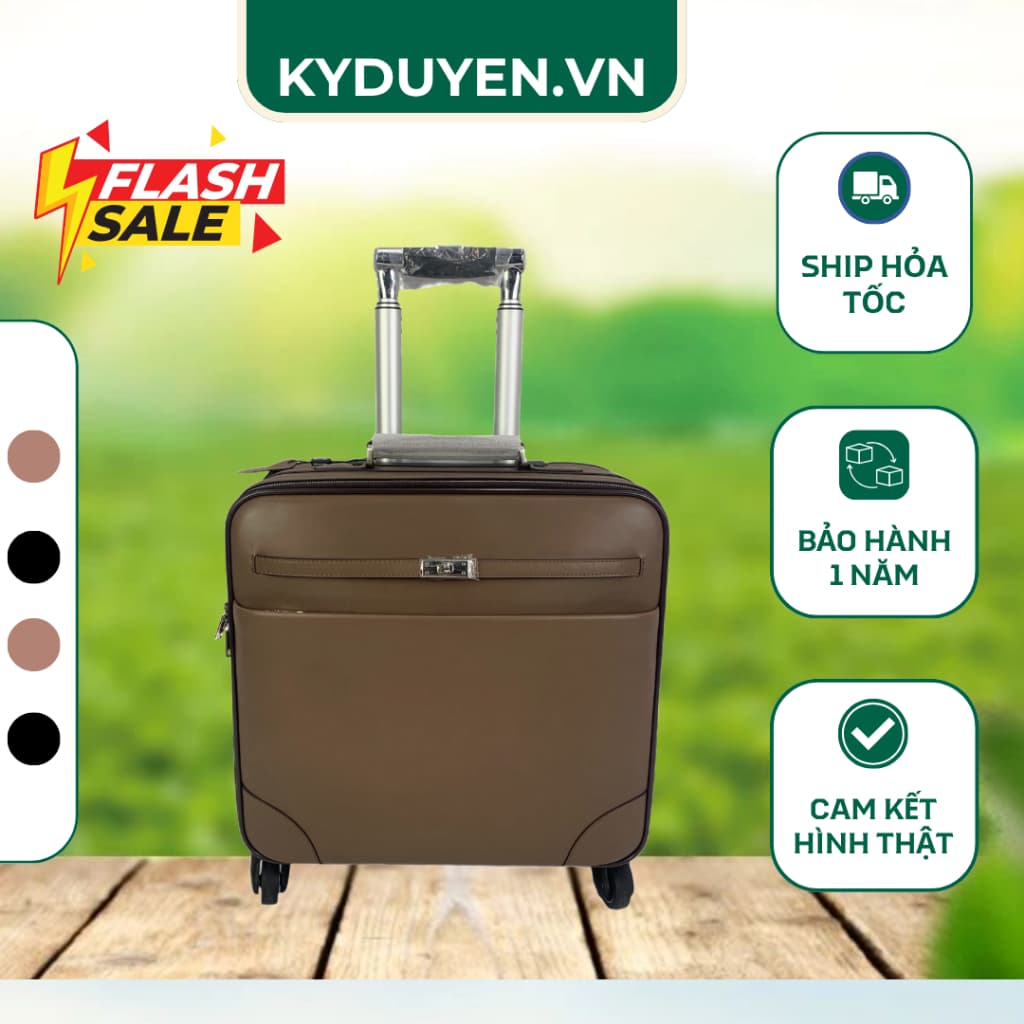 Vali Kéo Da Cao Cấp Màu Nâu Đất (Moka) Thời Thượng, Khóa Số TSA Tiêu Chuẩn Quốc Tế, Vali Du Lịch Doanh Nhân - Kỳ Duyên