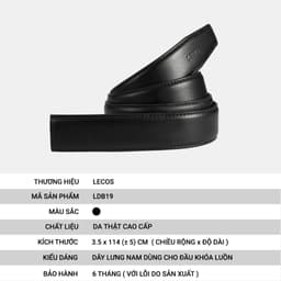 [4-25/9 TẶNG QUÀ TRUNG THU 599K] Dây Lưng Da Bò Không Đầu LECOS LDB19 Da Thật 2 Lớp May Viền Dẻo Dai Bản 3.5cm 3