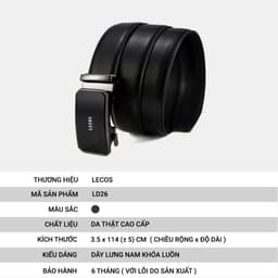 [4-25/9 TẶNG QUÀ TRUNG THU 599K] Thắt Lưng Nam LECOS LD26 Da Bò Thật Bền Bỉ Tăng Nét Nam Tính Chỉn Chu 3