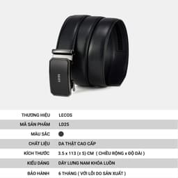 [4-25/9 TẶNG QUÀ TRUNG THU 599K] Thắt Lưng Nam LECOS LD25 Da Bò Thật Phong Cách Quý Ông Phối Quần Âu 3
