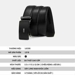 [4-25/9 TẶNG QUÀ TRUNG THU 599K] Thắt Lưng Nam LECOS LD18 Da Bò Thật Phong Cách Quý Ông Phối Quần Âu 3