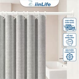 Ziinlife Rèm Nhà Tắm Chống Nước Chống Nấm Mốc Dày Dặn - Họa Tiết Vân Waffle Cao Cấp - Không Cần Đục Lỗ 1