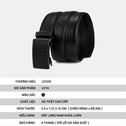[4-25/9 TẶNG QUÀ TRUNG THU 599K] Thắt Lưng Nam LECOS LD16 Da Bò Thật Bền Bỉ Tăng Nét Nam Tính Chỉn Chu 3