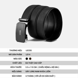 [4-25/9 TẶNG QUÀ TRUNG THU 599K] Thắt Lưng Nam LECOS LD14 Da Thật Bền Bỉ Tăng Nét Nam Tính Chỉn Chu 3