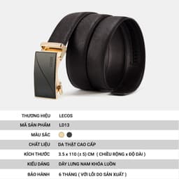 Thắt Lưng Nam LECOS LD13 Da Thật May Viền Chống Bong Tróc Gãy Gập 2