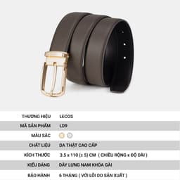 Thắt Lưng Nam LECOS LD9 Da Thật Phong Cách Quý Ông Phối Quần Âu 3