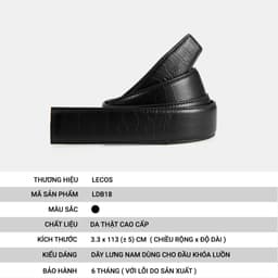 [4-25/9 TẶNG QUÀ TRUNG THU 599K] Dây Lưng Da Bò Không Đầu LECOS LDB18 Da Bò Thật Nguyên Tấm Bản 3.5cm Bền Đẹp 3