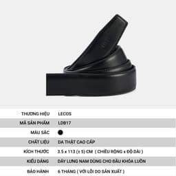 [4-25/9 TẶNG QUÀ TRUNG THU 599K] Dây Lưng Da Bò Không Đầu LECOS LDB17 Da Thật 2 Lớp May Viền Dẻo Dai Bản 3.5cm 3