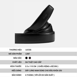 Dây Lưng Da Bò Không Đầu LECOS LDB7 Da Thật 2 Lớp May Viền Dẻo Dai Bản 3.5cm 2