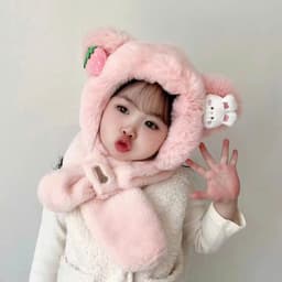 Mũ Khăn Choàng Cho Bé Trai/Gái, Lông Cừu Dày Dặn Hình Thú Cưng Kèm Charm Ngộ Nghĩnh (1-8 Tuổi) 8