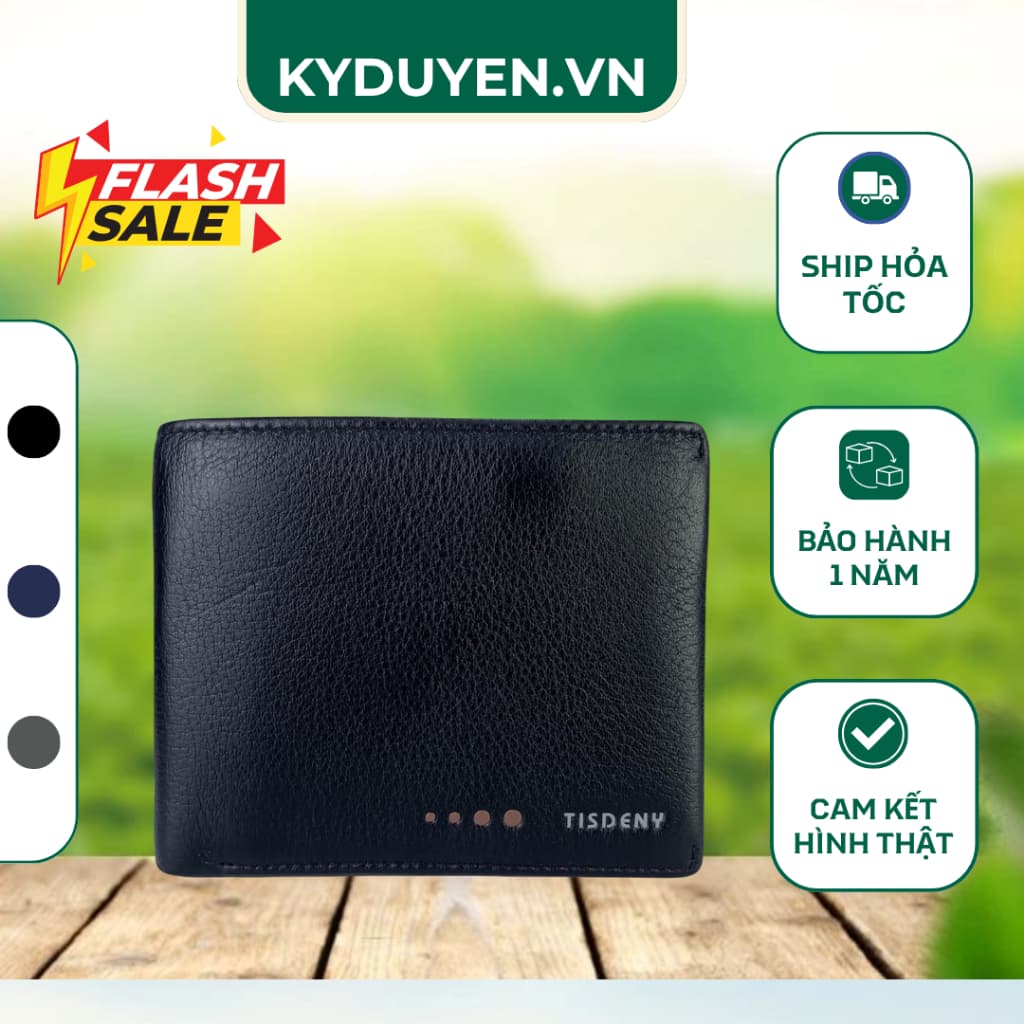 Ví Da Nam TISDENY Cao Cấp Nhiều Ngăn, Da Thật Bảo Hành 1 năm [vd14]