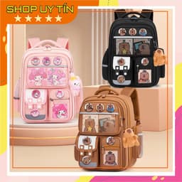 [HÀNG LOẠI 1] Balo chống gù cho học sinh cấp 1 cấp 2 cặp siêu nhẹ ba lô chuột capybara melody 1