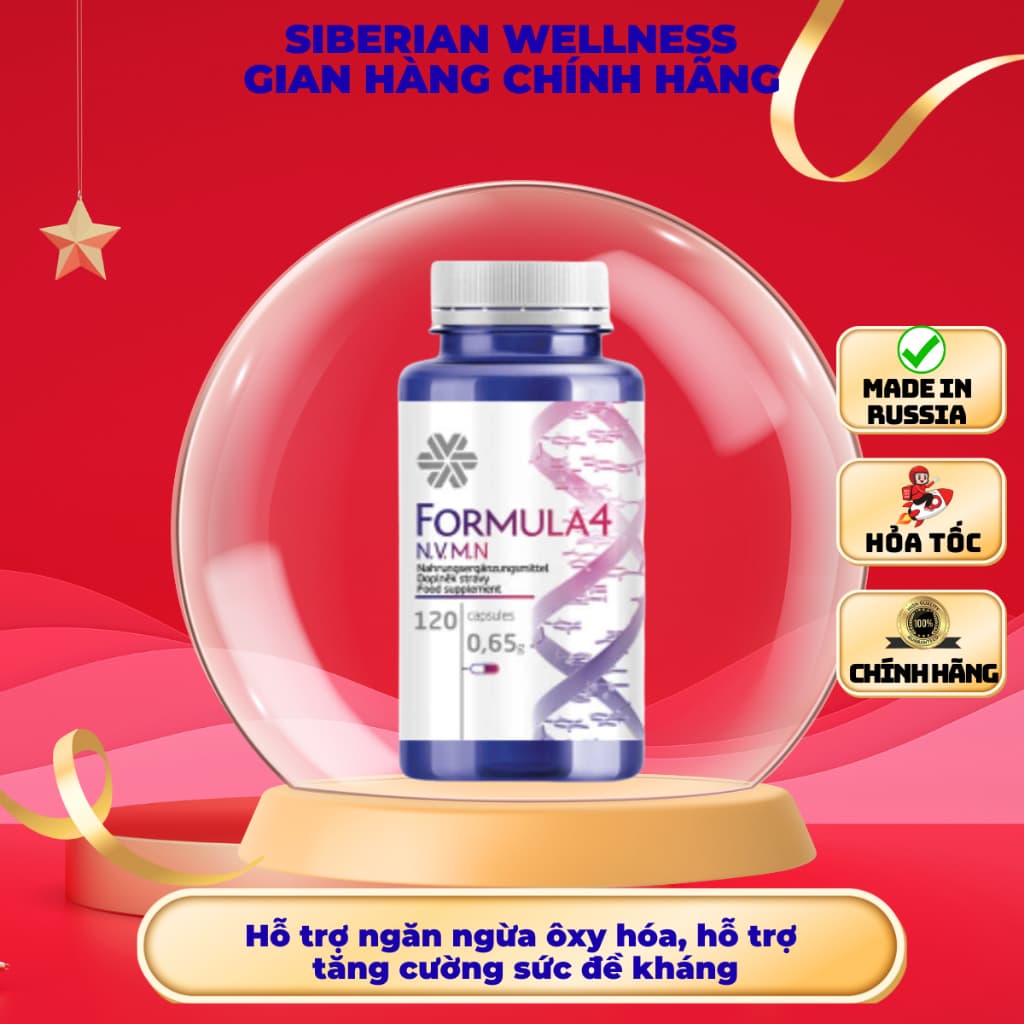 Thực phẩm Siberian Wellness Formuls 4 N.V.M.N, Giải pháp bổ sung vitamin và khoáng chất, nâng cao sức khỏe