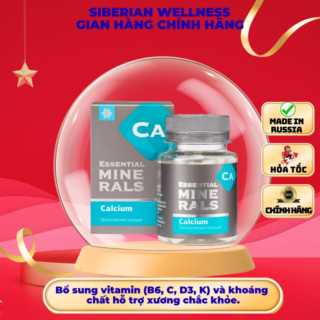 Thực phẩm Siberian Wellness Minerals Calcium, Bổ sung canxi, Hỗ trợ phát triển của xương và răng