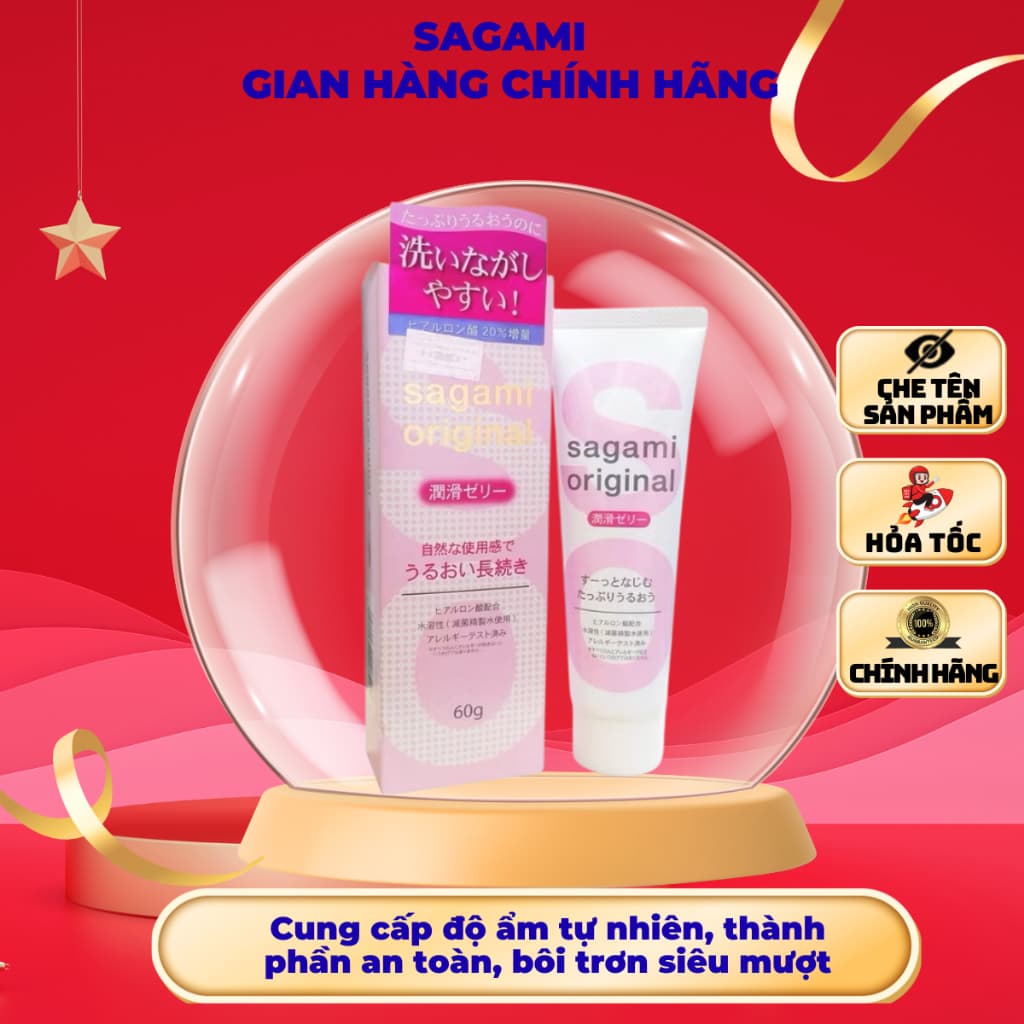 Gel Bôi Trơn Sagami Original, Cung cấp độ ẩm tự nhiên, thành phần an toàn, trơn mượt, tuýt 60g
