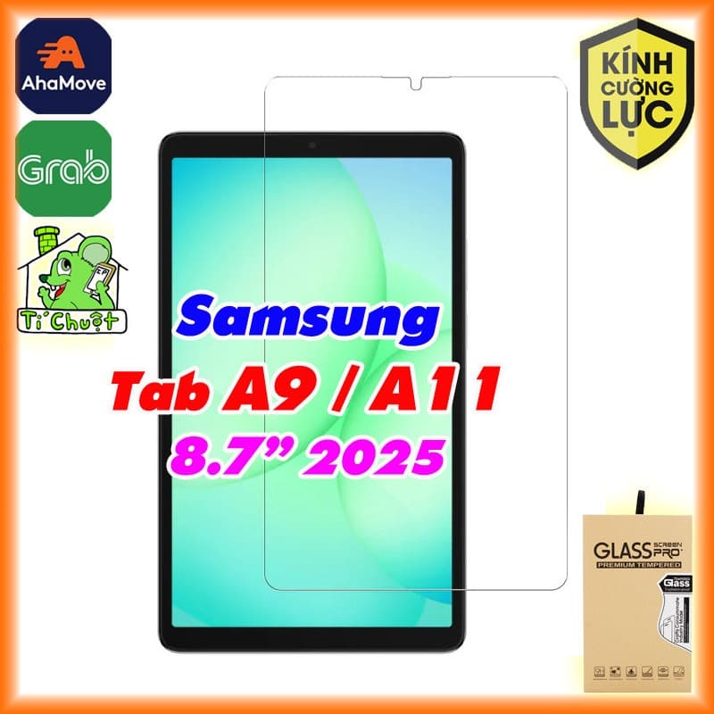 [Ảnh Thật] Kính CL MTB Samsung TAB A9 / Tab A11 8.7" 2025 Cường Lực Mài Cạnh 2.5D-9H-0.26mm