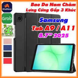 [Ảnh Thật] Bao Da Samsung Tab A9 /Tab A11 8.7" 2025 Gấp 3 Khúc Lưng Cứng Có Nam Châm 1
