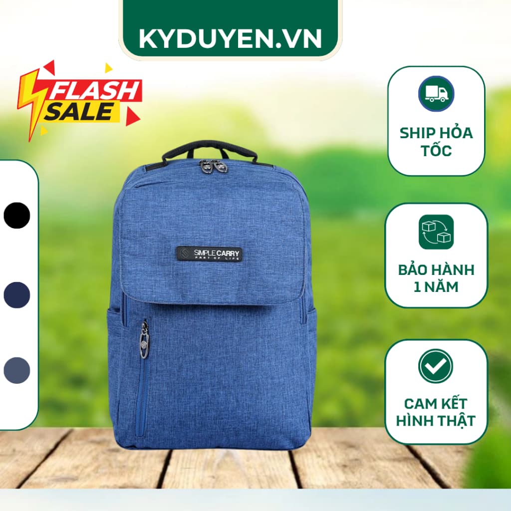 Balo Laptop SIMPLE CARRY ISSAC 2 Chính Hãng, Balo Đi Học Nam Nữ Thời Trang Chống Nước, Ngăn Đựng Laptop 14 INCH