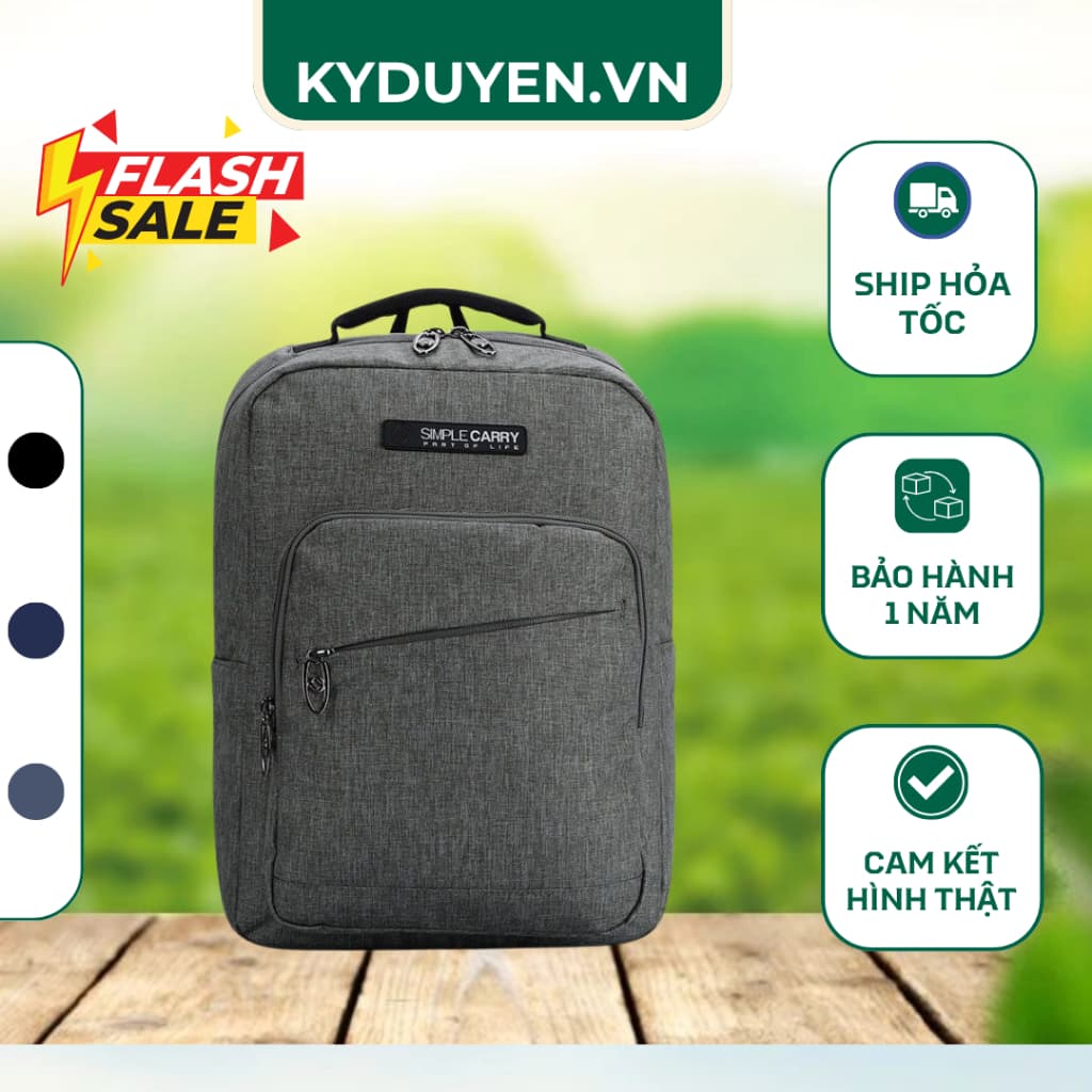 Balo Laptop SIMPLE CARRY ISSAC 3 Chính Hãng, Balo Đi Học Nam Nữ Thời Trang Chống Nước, Ngăn Đựng Laptop 14 Inch