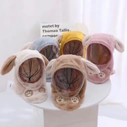 Mũ Len Trùm Đầu Loại Dầy Có Kính Gió Chống Bụi Bảo Vệ Cho Bé Từ 3 Tuổi 1