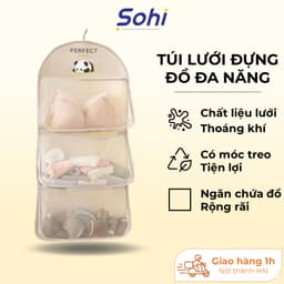 Túi lưới 3 tầng đựng đồ lót, tất vớ, túi lưới đựng đồ đa năng, có móc treo tủ quần áo,đồ dùng cá nhân gọn gàng,nlst2 1