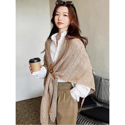 Khăn Choàng Tam Giác 2in1 vừa là khăn , áo choàng chất Len thừng cashmere phong cách Hàn Quốc 6