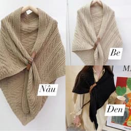 Khăn Choàng Tam Giác 2in1 vừa là khăn , áo choàng chất Len thừng cashmere phong cách Hàn Quốc 2