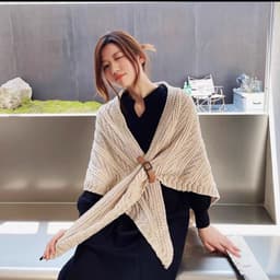 Khăn Choàng Tam Giác 2in1 vừa là khăn , áo choàng chất Len thừng cashmere phong cách Hàn Quốc 7