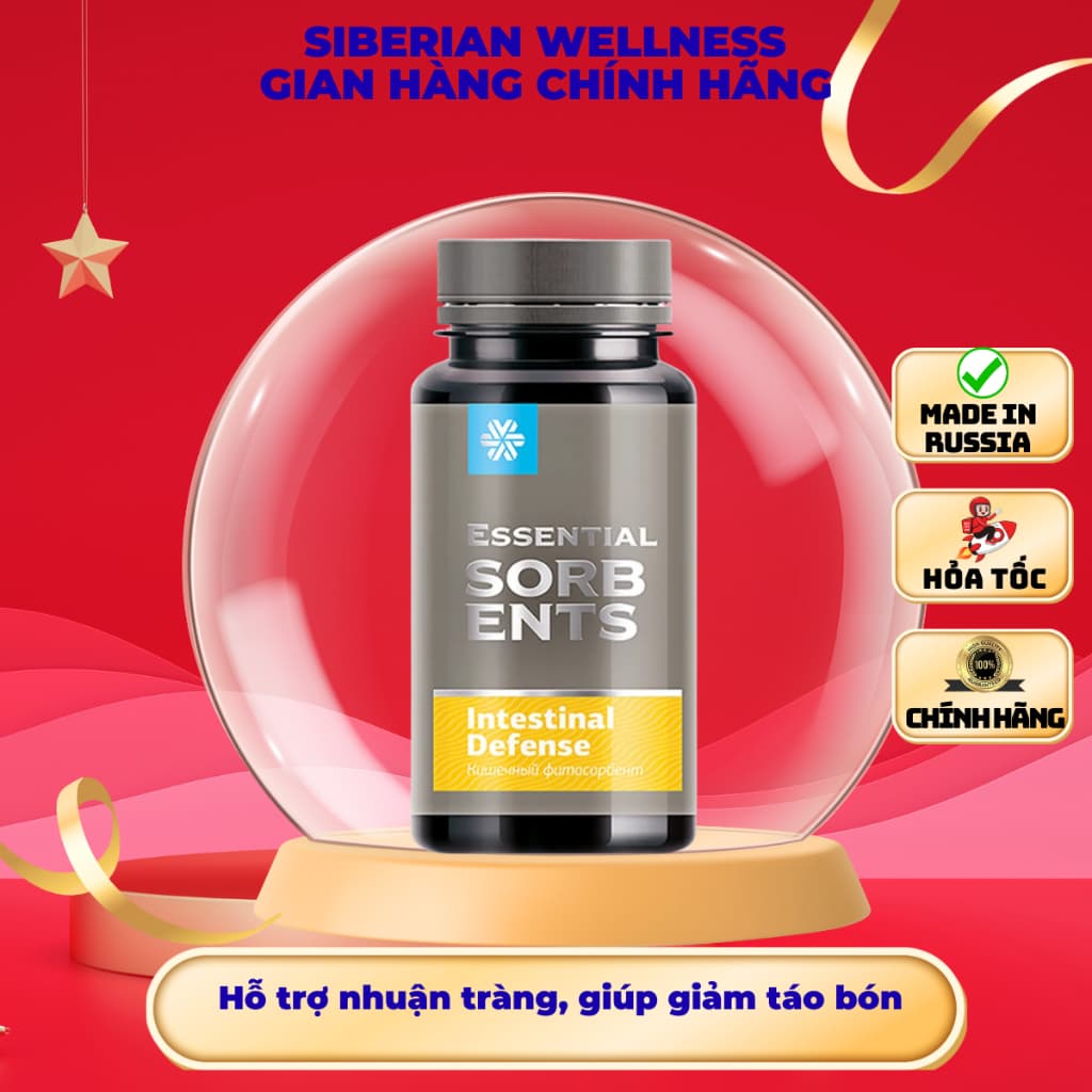 Thực phẩm Siberian Wellness Defense, hỗ trợ nhuận tràng, giảm táo bón và ngăn ngừa ký sinh trùng