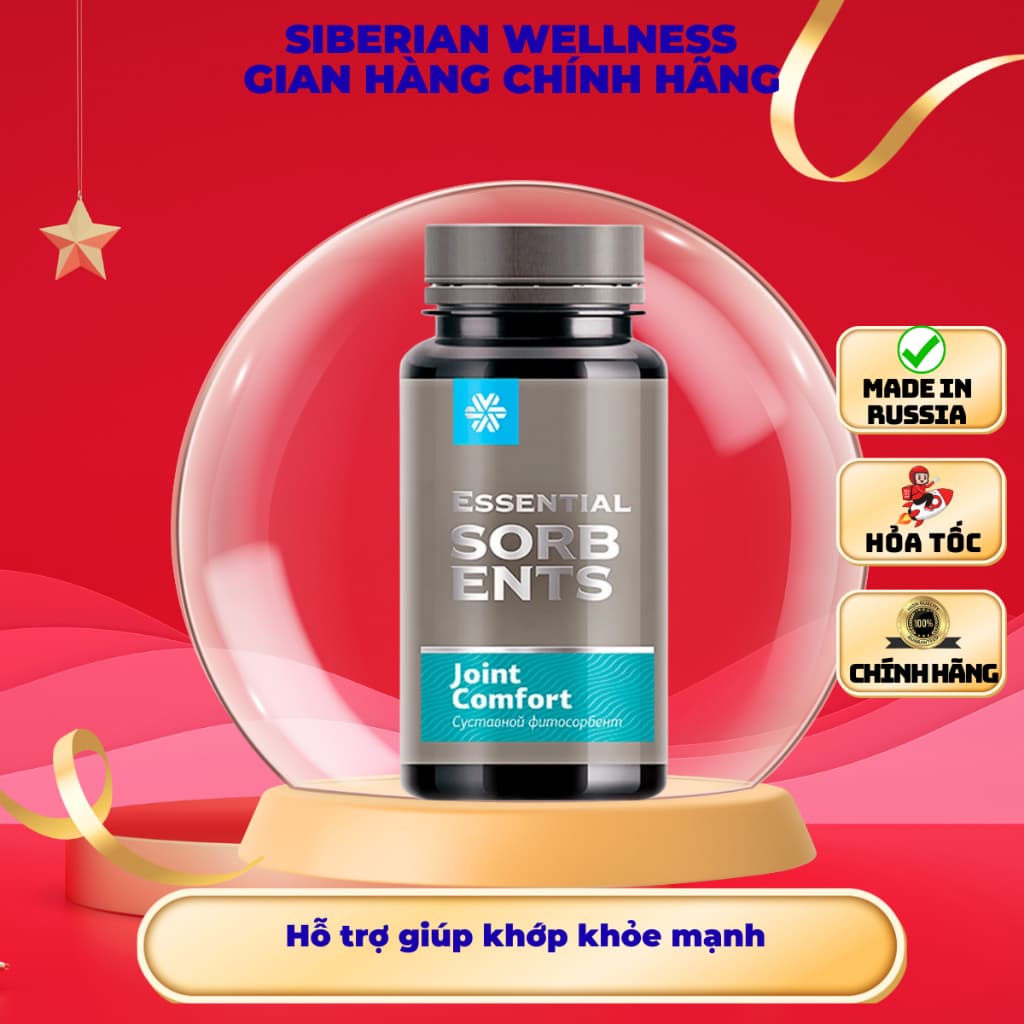 Thực phẩm Siberian Wellness  Sorbents Joint Comfort, hỗ trợ ngăn ngừa thoái hóa khớp, chai 90g