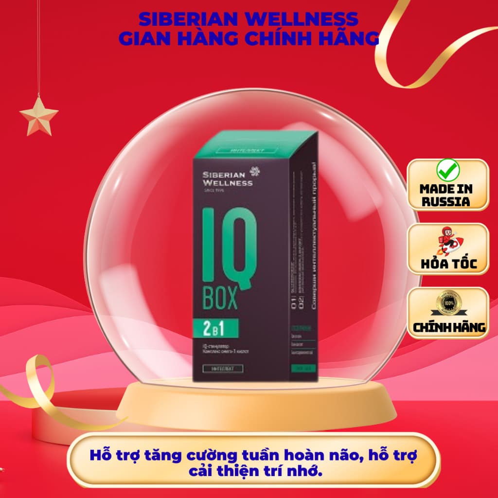 Thực phẩm Siberian Wellness IQ Box, hỗ trợ tăng cường tuần hoàn não, hỗ trợ cải thiện trí nhớ