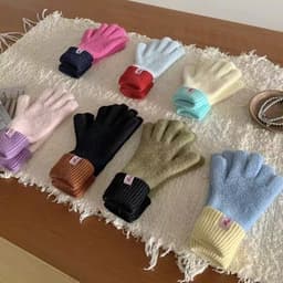 Găng tay len nữ cổ cao nhiều màu giữ ấm tay cho mùa đông thiết kế cổ cao thoải mái và ấm áp 1