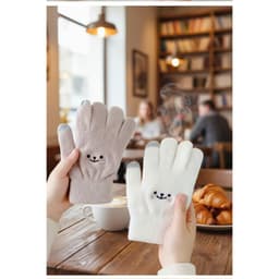 Găng tay mùa đông cho nữ hình mặt gấu cười dễ thương, giữ ẫm tay mang lại sự thoải mái, dễ chịu 3