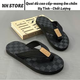 dép nam tông kẹp nền ô vuông đen ( mũi bò) 2