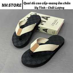 dép nam tông kẹp nền ô vuông đen ( mũi bò) 3