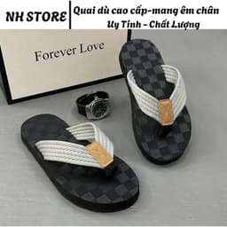dép nam tông kẹp nền ô vuông đen ( mũi bò) 5