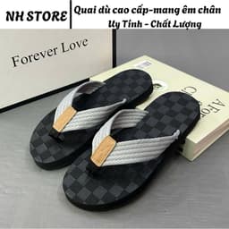 dép nam tông kẹp nền ô vuông đen ( mũi bò) 7