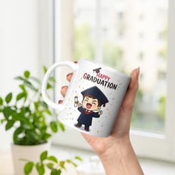 Ly sứ cốc sứ in hình Cartoon dễ thương quà tặng tốt nghiệp cho BẠN TRAI kèm lời chúc tốt nghiệp THÀNH CÔNG VÀ MÀU GIÀU 5