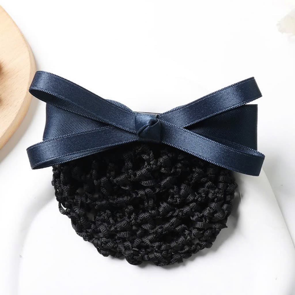 Kẹp tóc lưới nơ Dubochic 10cm búi tóc công sở đơn giản