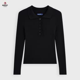 [ẨN] Áo Len Dài Tay Nữ Có Cổ GENVIET JEANS Dáng Ôm Vừa Màu Basic 9066 5