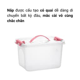 Thùng Nhựa Có Quai Xách Việt Nhật 6626, Thùng Đựng Đồ Có Nắp, Đựng Quần Áo Đồ Chơi Thực Phẩm - DOMUS 4