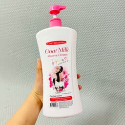 Sữa tắm Dê Goat Milk Thái Lan 1000ml, cấp ẩm và dưỡng trắng da tặng kèm bông tắm 2