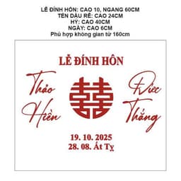 TA 123 - BỘ CHỮ ALU SƠN MÀU DÁN MÀNH TRE, DÁN TƯỜNG/ TRANG TRÍ GIA TIÊN/ TRANG TRÍ TIÊC CƯỚI - HỎI - ĐÍNH HÔN 6